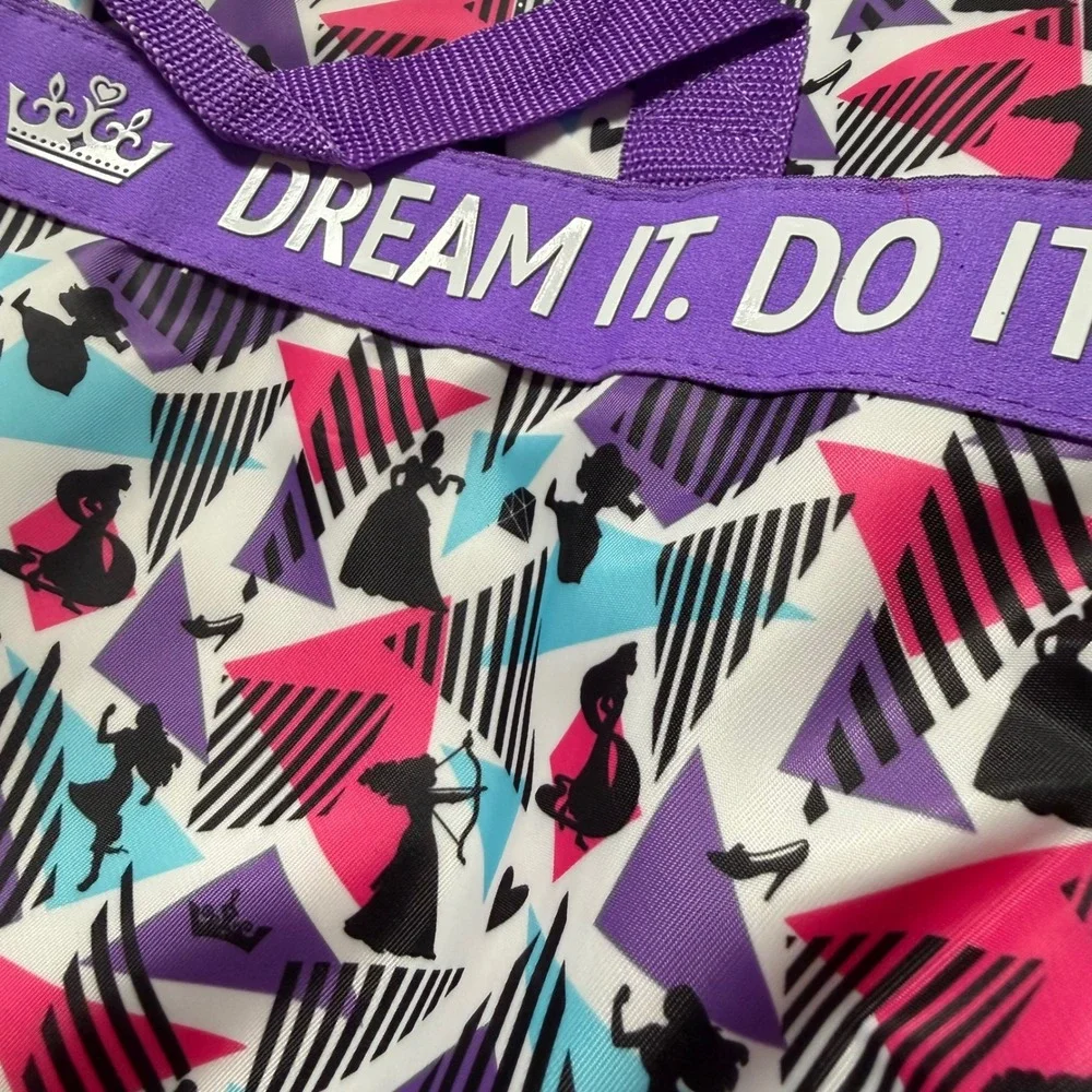 Disney Store Duffel Bag Kids Purple Princess Silhouette Dream It Do It Travel